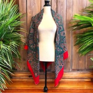 LAURA BORGHESE Paisley Square Scarf Wrap – 54” Vintage-Inspired Design